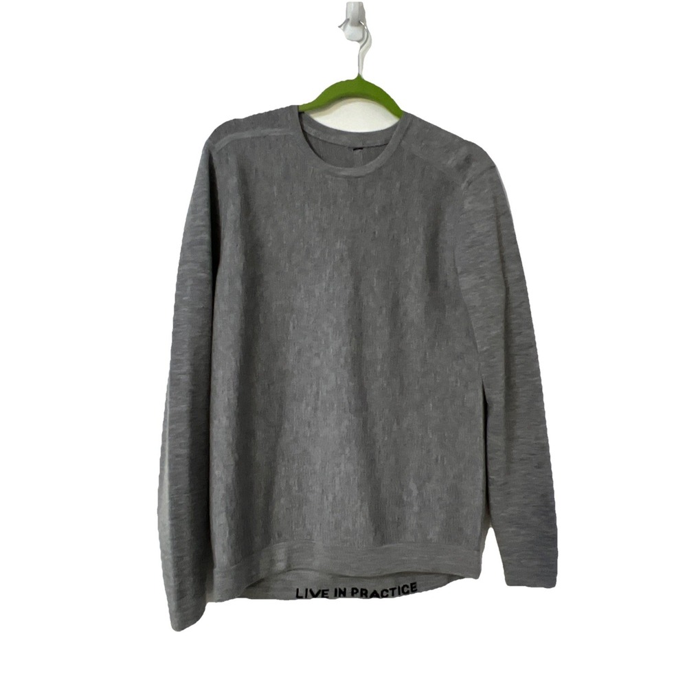 Lululemon Men's Gray Merino‎ Wool Live in Practice Sweater  S See Measurements